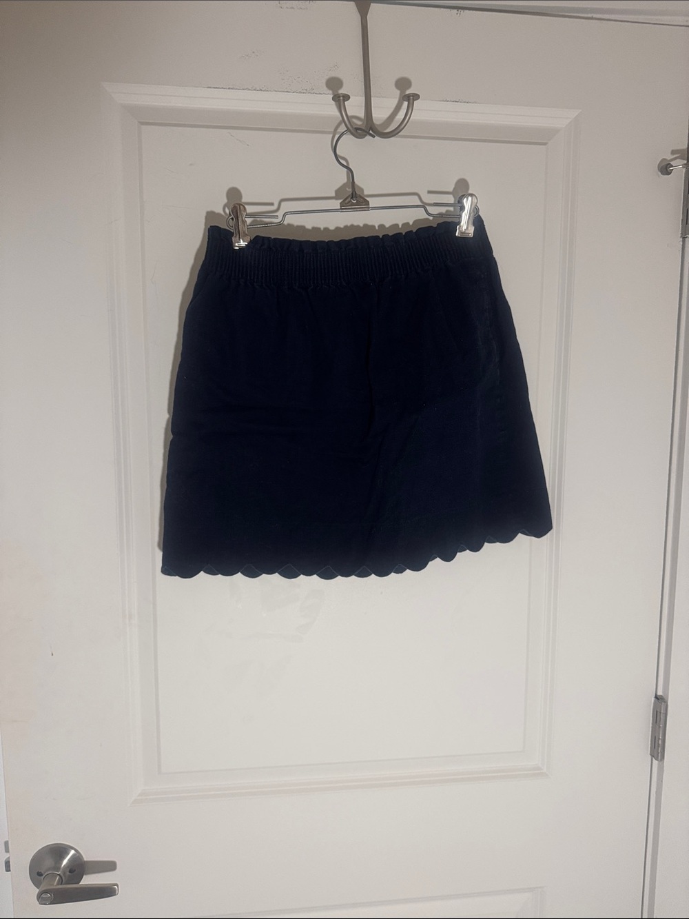 J. Crew navy Scalloped Hem Mini Skirt